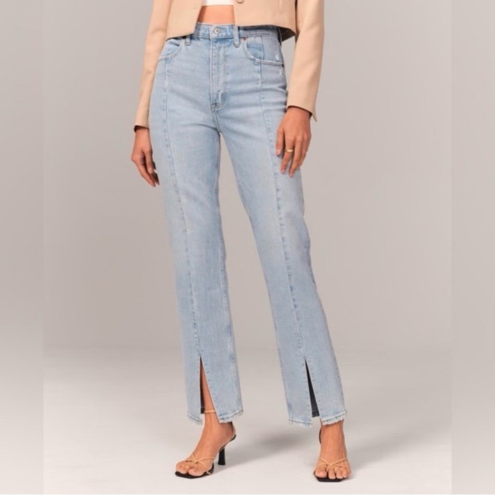Abercrombie & Fitch High Rise Split Hem Jeans